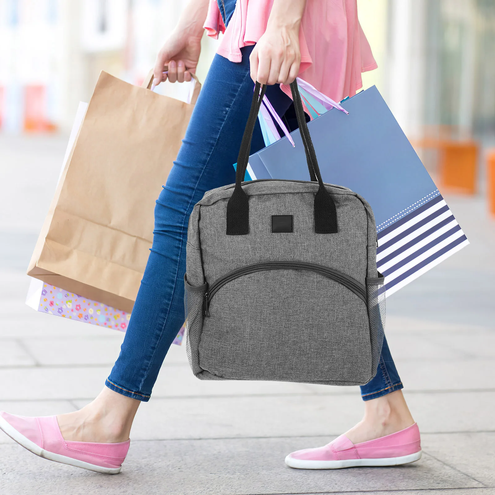 

Portable Bento Bag Insulated Lunch Box for Fresh and Healthy Meals Anywhere Perfect Gift for Friends and Family Grey