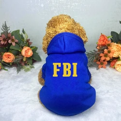 Winter Pet Dog Clothes FBI Police Dog Hoodie Design Cool Dog Pullover for Puppy Warm Cotton Small Medium Dogs Chihuahua Dog Coat