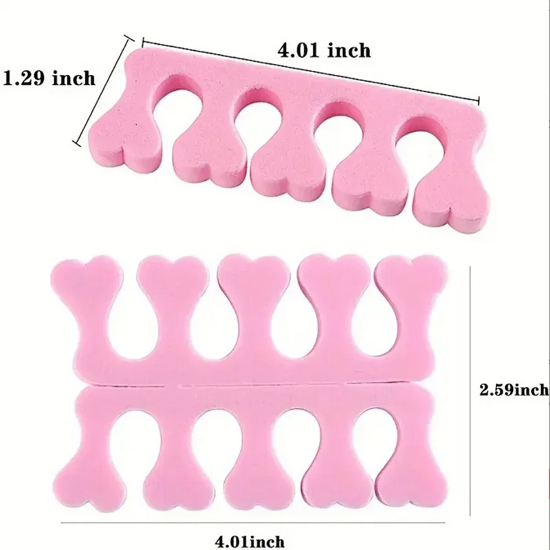 50/100/200 قطعة فواصل طلاء الأظافر البيج الإسفنج إصبع تو فواصل مسمار أداة فنية قدم الرعاية مانيكير باديكير أداة