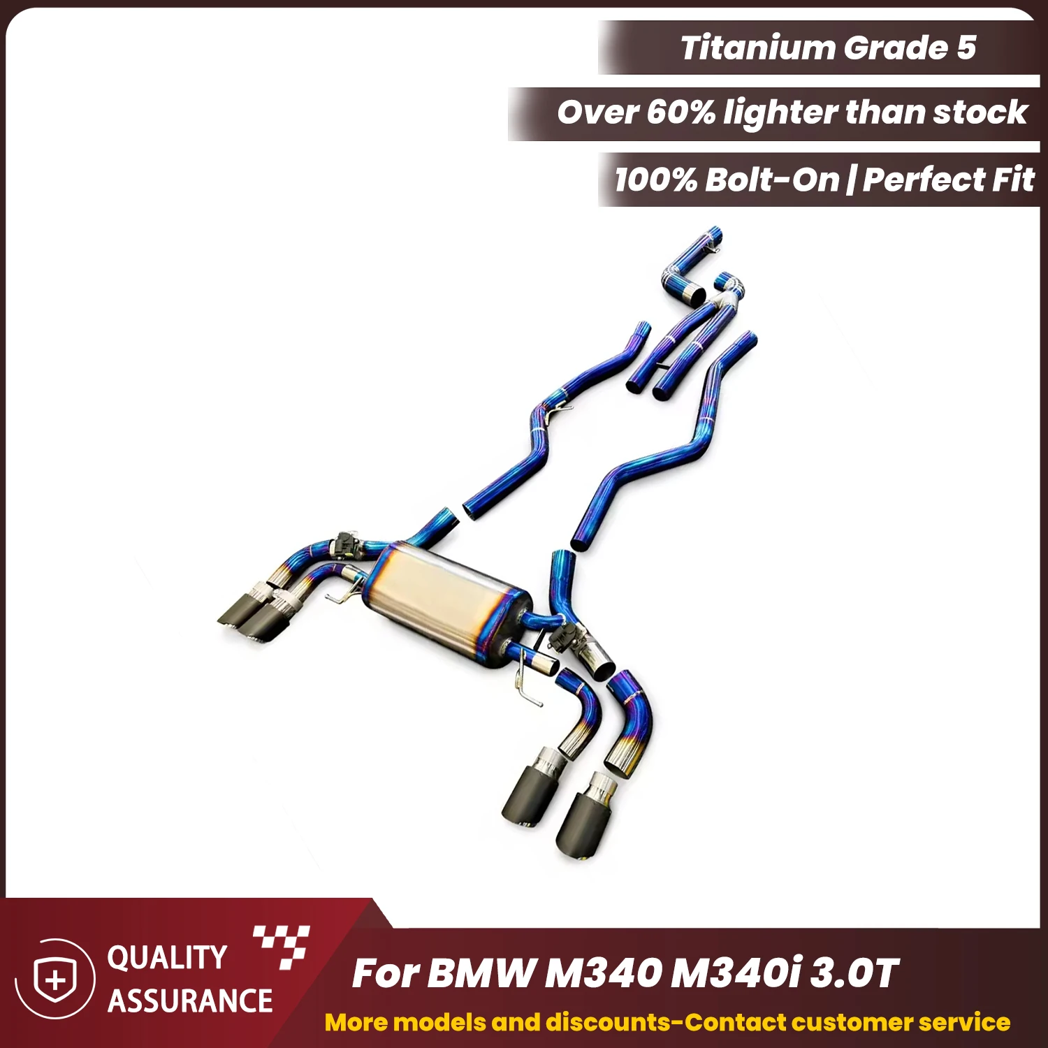 

ECCF Титановый выхлоп Catback Performance для BMW M340 M340i 3.0T 2019-2023