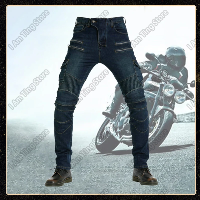 Motorcycle Pants Moto Jeans Men Motocross Pants Motorcycle Riding Jeans Pants Soft Removable Protective Gear Anti Drop Trousers