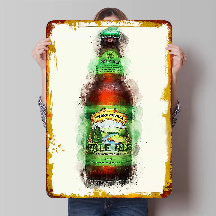 سييرا نيفادا شاحب البلي المائية نمط المعادن جدار الفن خمر الحرفية البيرة ديكور للمنزل بار حانة رجل الكهف المطبخ #1