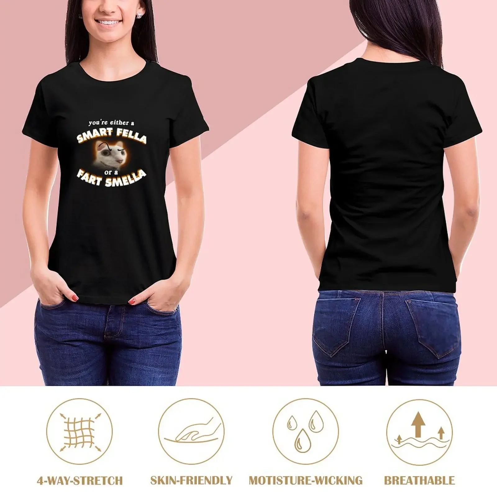 you're a smart fella or a fart smella T-Shirt animal print anime female customs design your own korean Women's clothes