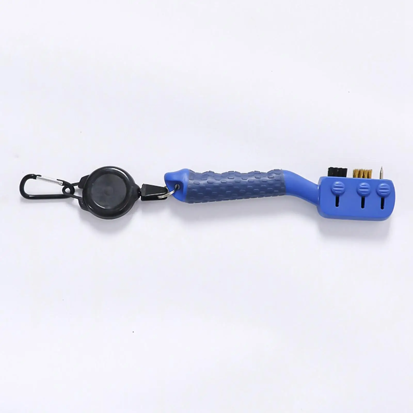 Golf Club Groove Cleaner Brush Retractable Carabiner Hook Nylon and Copper Bristles for Golf Bag Portable Cleaning Tool