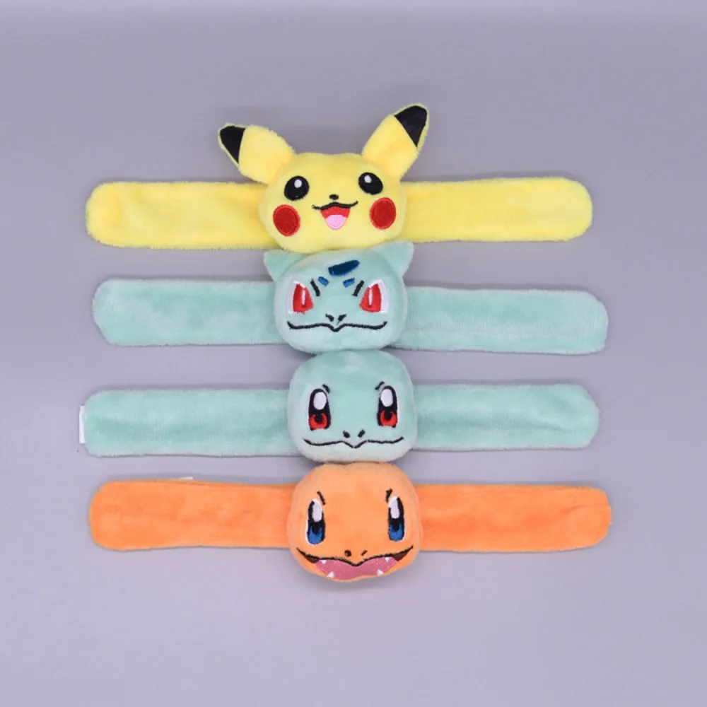 

Pokemon Pikachu Anime Clap Ring Bracelet Plush Toy for Kids Action Figures Charmander Creative Snap Rings Boy Girl Birthday Gift