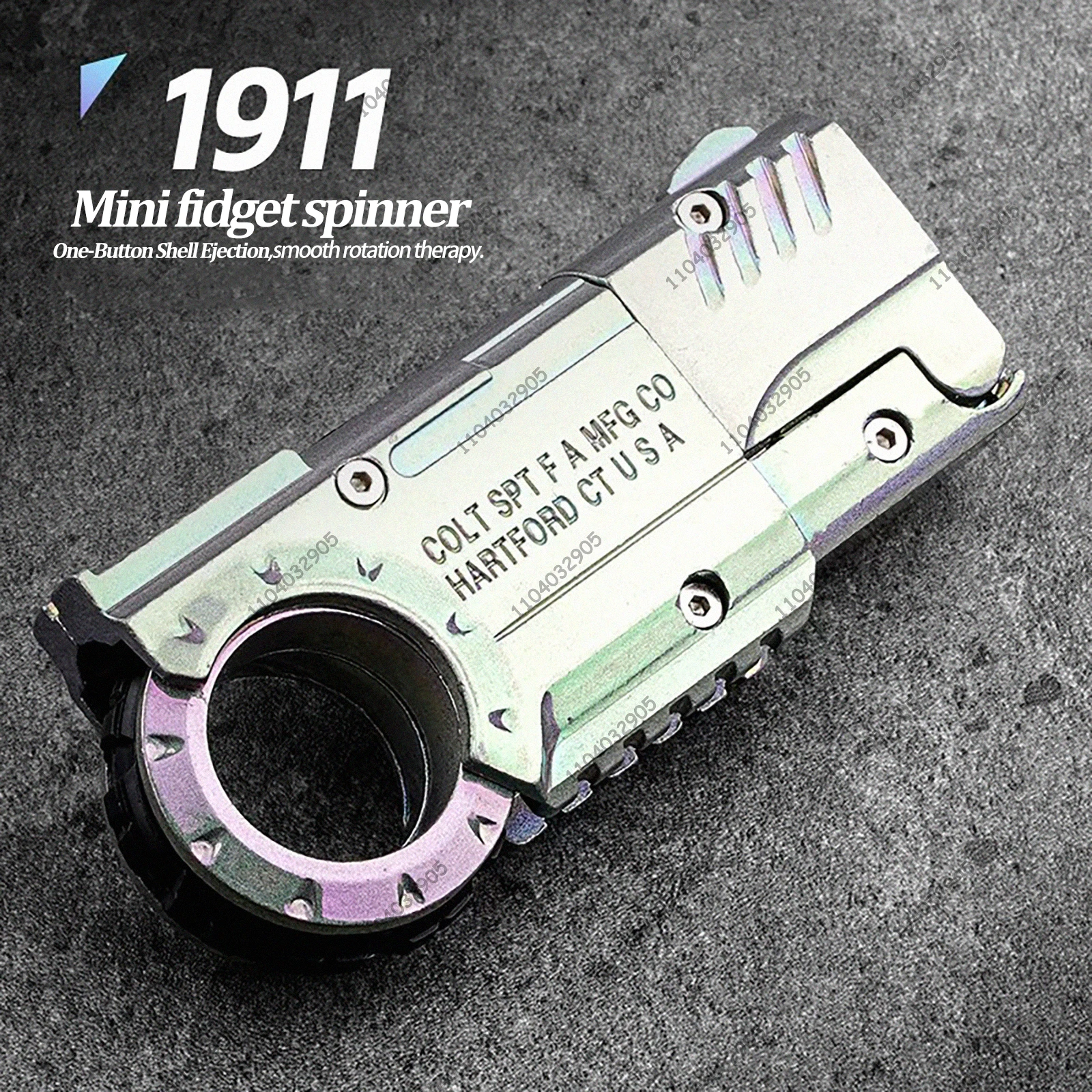 EDC jouet Fidget Spinner anneau de Rotation à cliquet en métal noir Tech Fidget Gear Gadget outil soulagement du Stress Anti-anxiété pour adultes