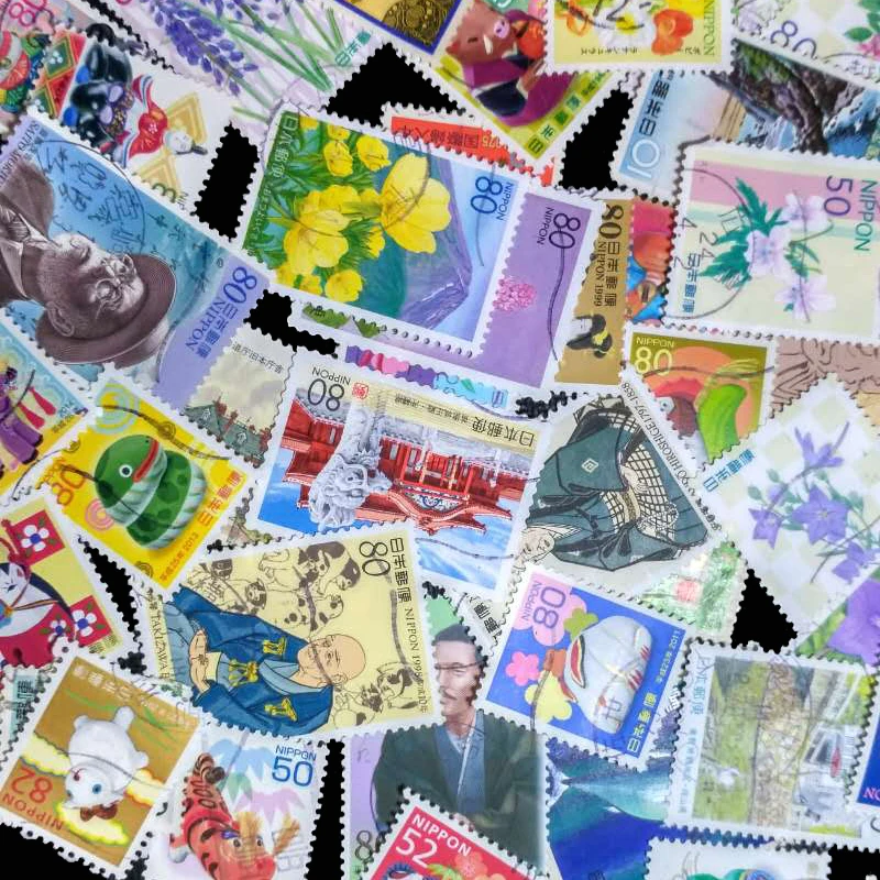 50/100/200 Different Japanese Lot Random Postage Stamps With Post Mark For Collection Gift Scrapbooking