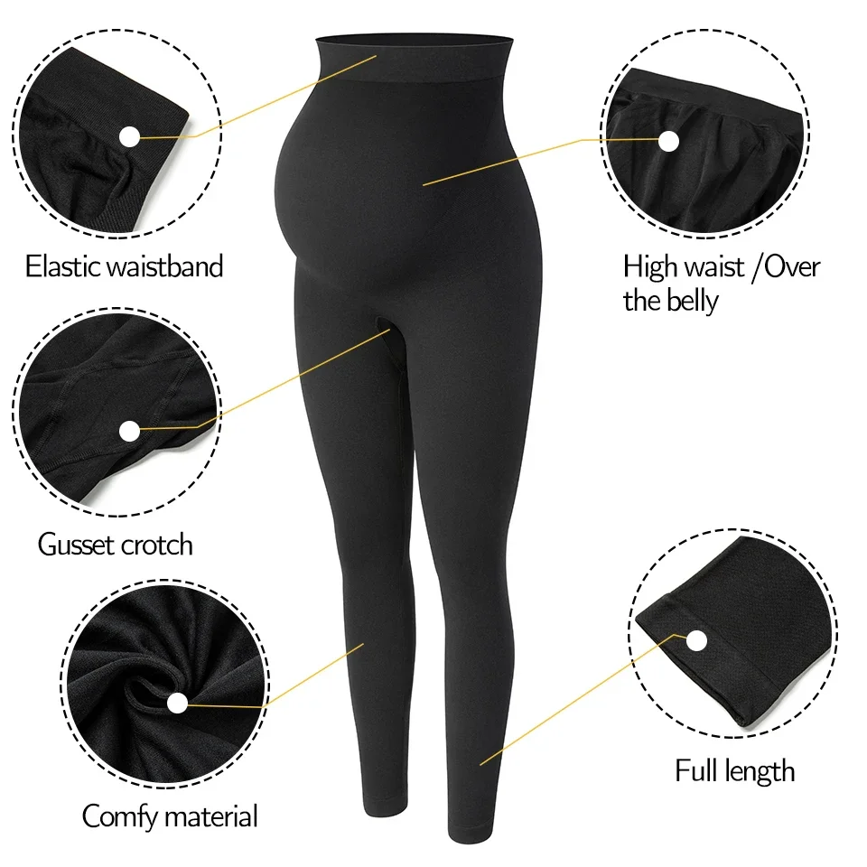 Maternity Leggings Over The Belly Pregnancy Pants High Waist Belly Support Tights for Mothers Pregnant Women Body Shaping Pants