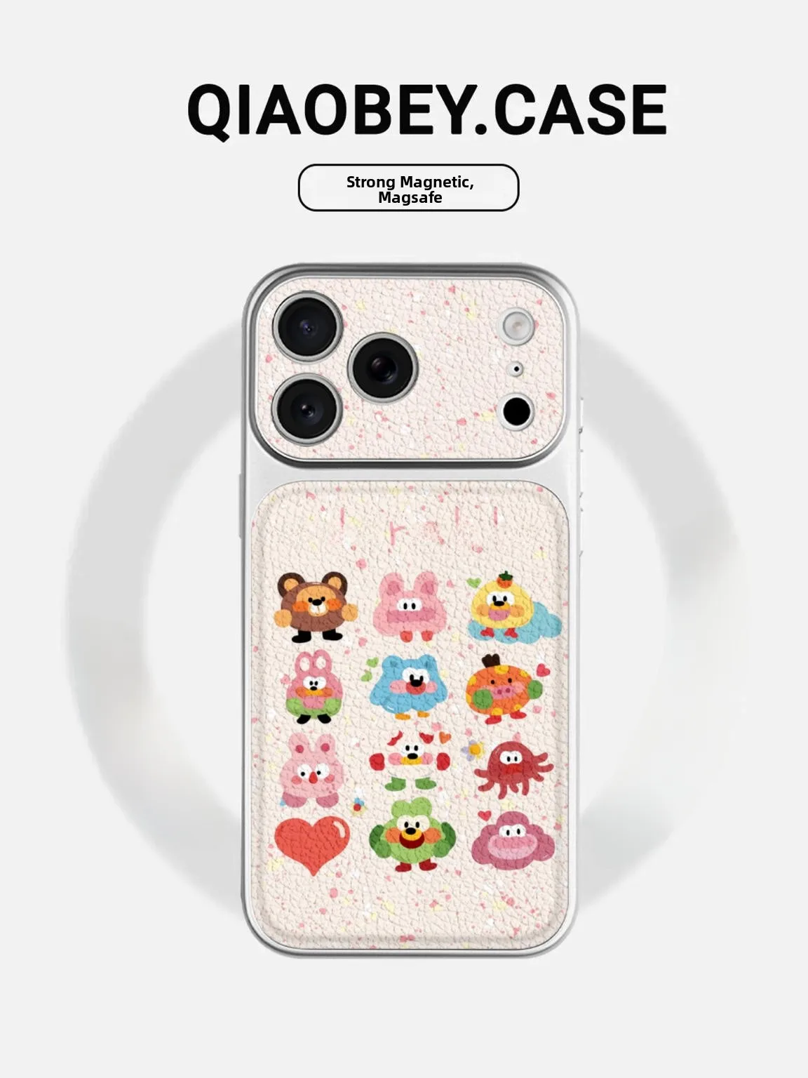 

Cute Cartoon Animal round Rolling Phone Case for iPhone 17 Full Cover Protection High End Feel 16Pro Max 15 Lens 14 Uni...