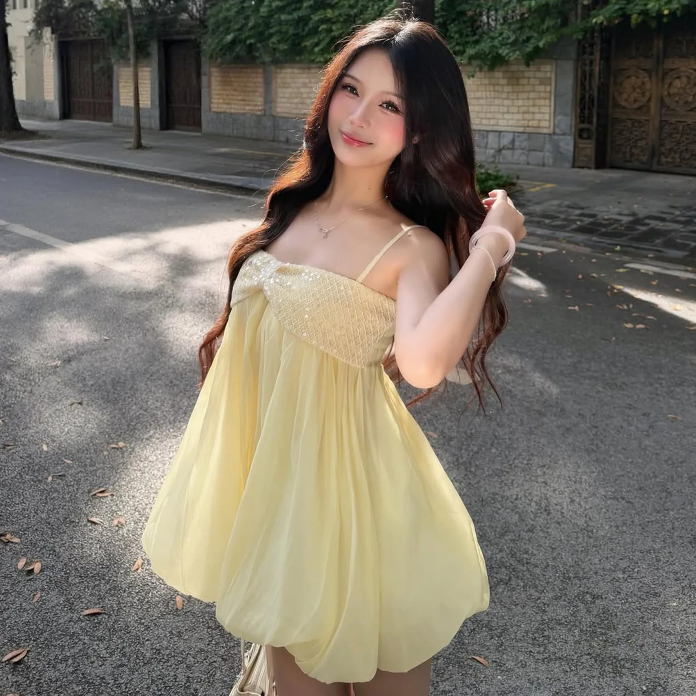 Tatlı Parlak Pullu Göğüs Dekol - Wrap Blouse Chiffon incelemesi ve fiyatı