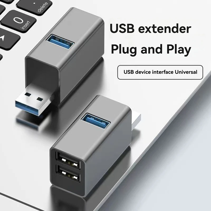 USB Hub Plug Play Data Hub Anti-Interference USB Laptop Docking Station 3-In-1 USB 3.0 Hub Adapter Laptop Accessory