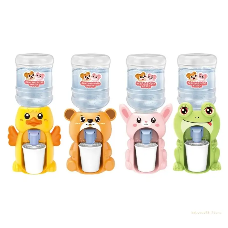 Y4UD Cartoon Dieren Vorm Mini Drink Water Dispenser Speelgoed voor Speelt Huis Simulatie Water Dispenser Servies voor Kinderen