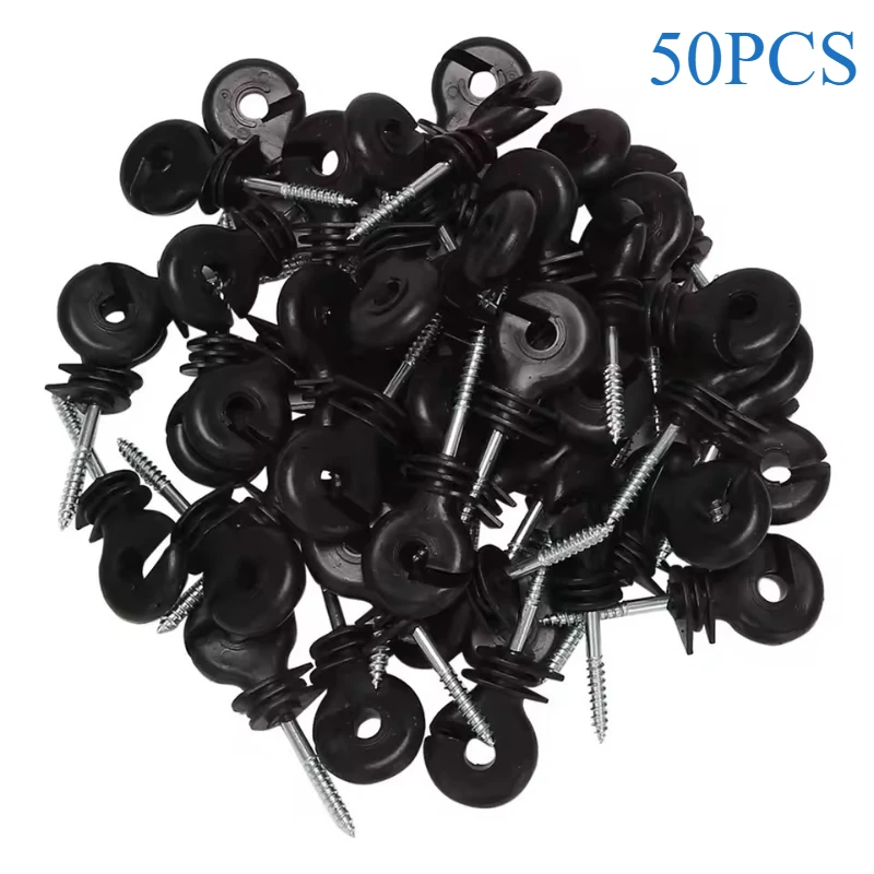 

50Pcs Electric Fence Offset Ring Insulator Fencing Screw in Posts Wire Safe Agricultural Garden Supplies Accessories Gardening