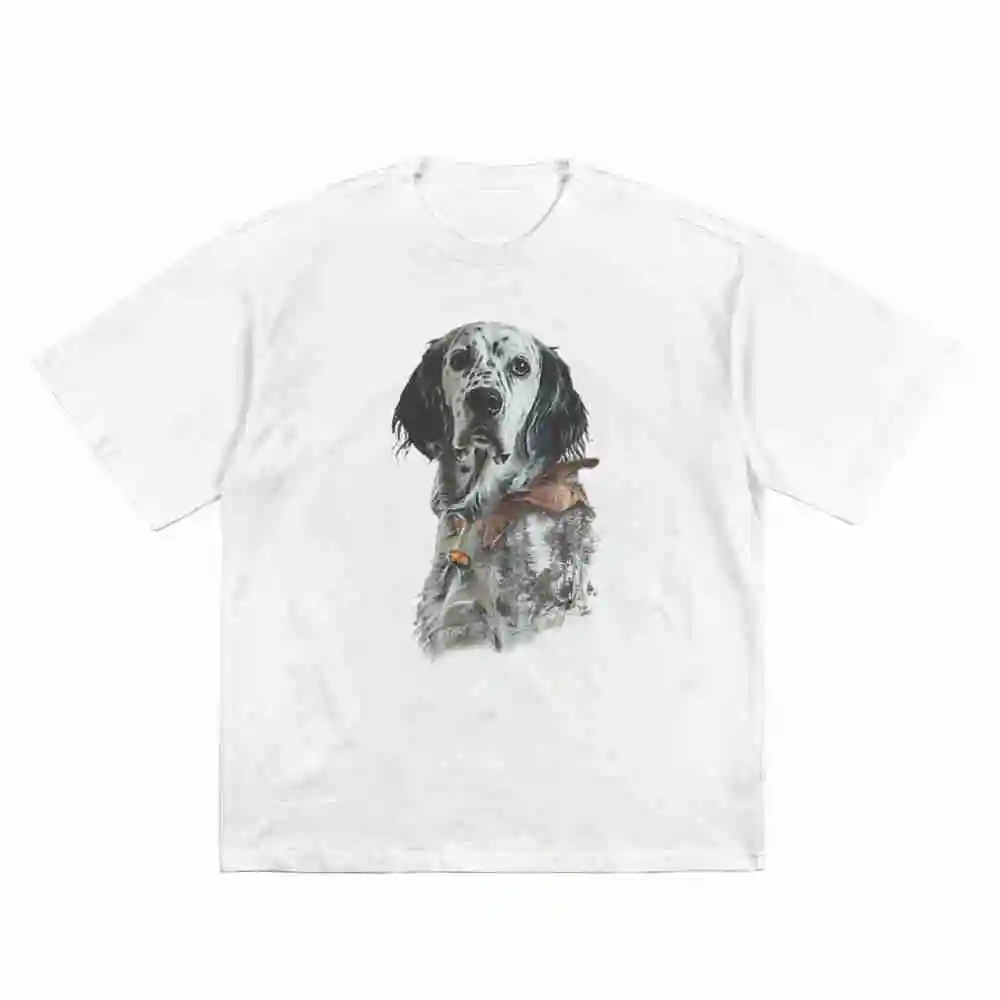 English Setter Woodcock Hunt Short Sleeve Tee 100% Cotton T-Shirt