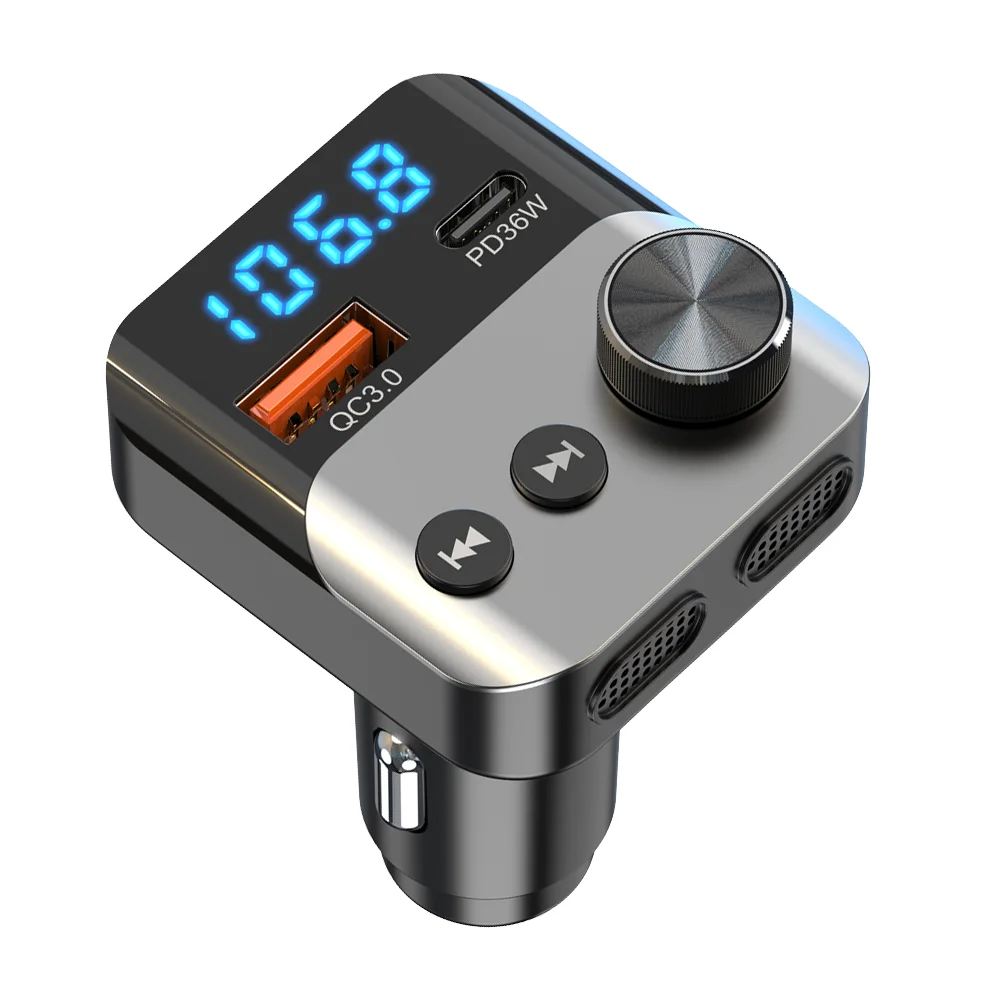 Reproductor MP3 para Auto PD36W+QC3.0 BC98, Transmisor FM, Cargador Rápido Inalámbrico BT5.3 bm w I3 I01, Manos Libres, Portátil, 1 Año de Garantía