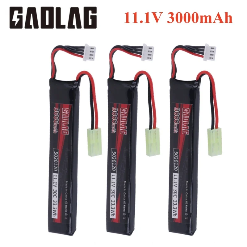 11.1v Lipo Battery Charger Set for Water Gun Airsoft 11.1V 3S 2500mAh battery for Airsoft BB Air Pistol Electric Toys Guns Parts