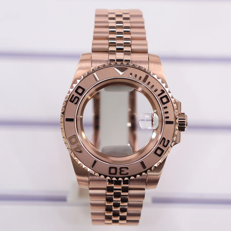 

Rose Gold 40mm nh35 Watch Case Waterproof For NH35 SUB NH36 GMT NH34 NH70 NH72/Miyota 8215/Eta 2824 Cases jubilee bracelet 20mm