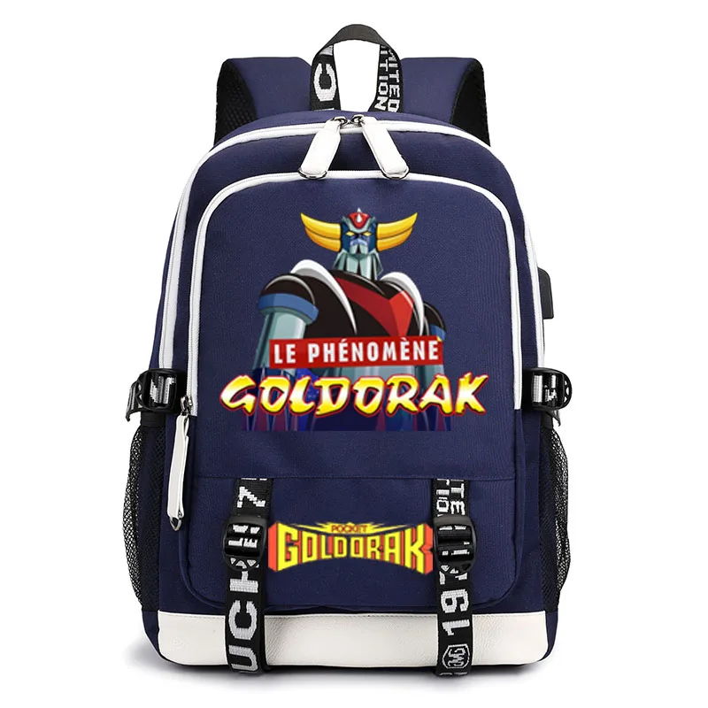 goldorak schooltas jongens en meisjes universele schooltas rugzak met USB-oplaadpoort