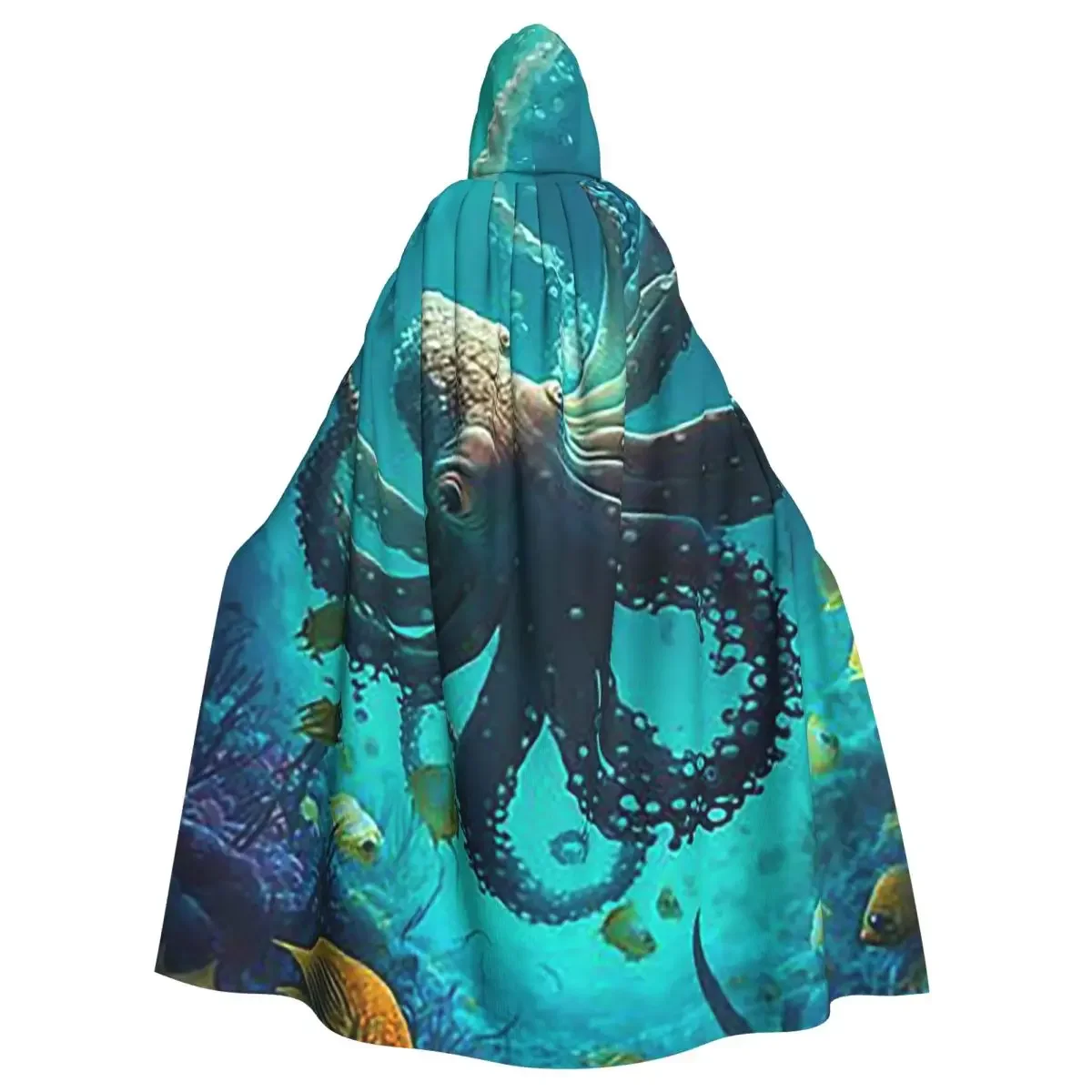 Octopus Creatures Of The Sea Long Hooded  Witch Medieval Costume Cosplay Cape HalloweenVampire Adult Unisex