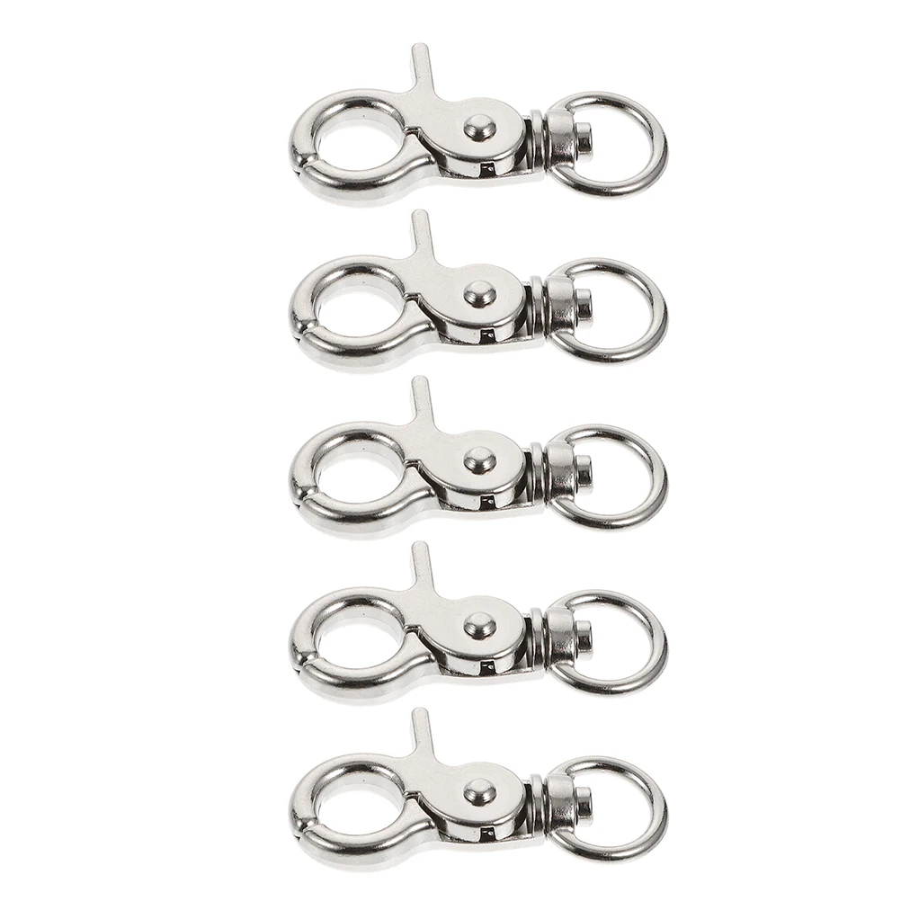 

5 Pcs Birdcage Lock Door Latch Metal Snaps Key Chain Net Clamp Stainless Steel Replacement Parts Food Holder