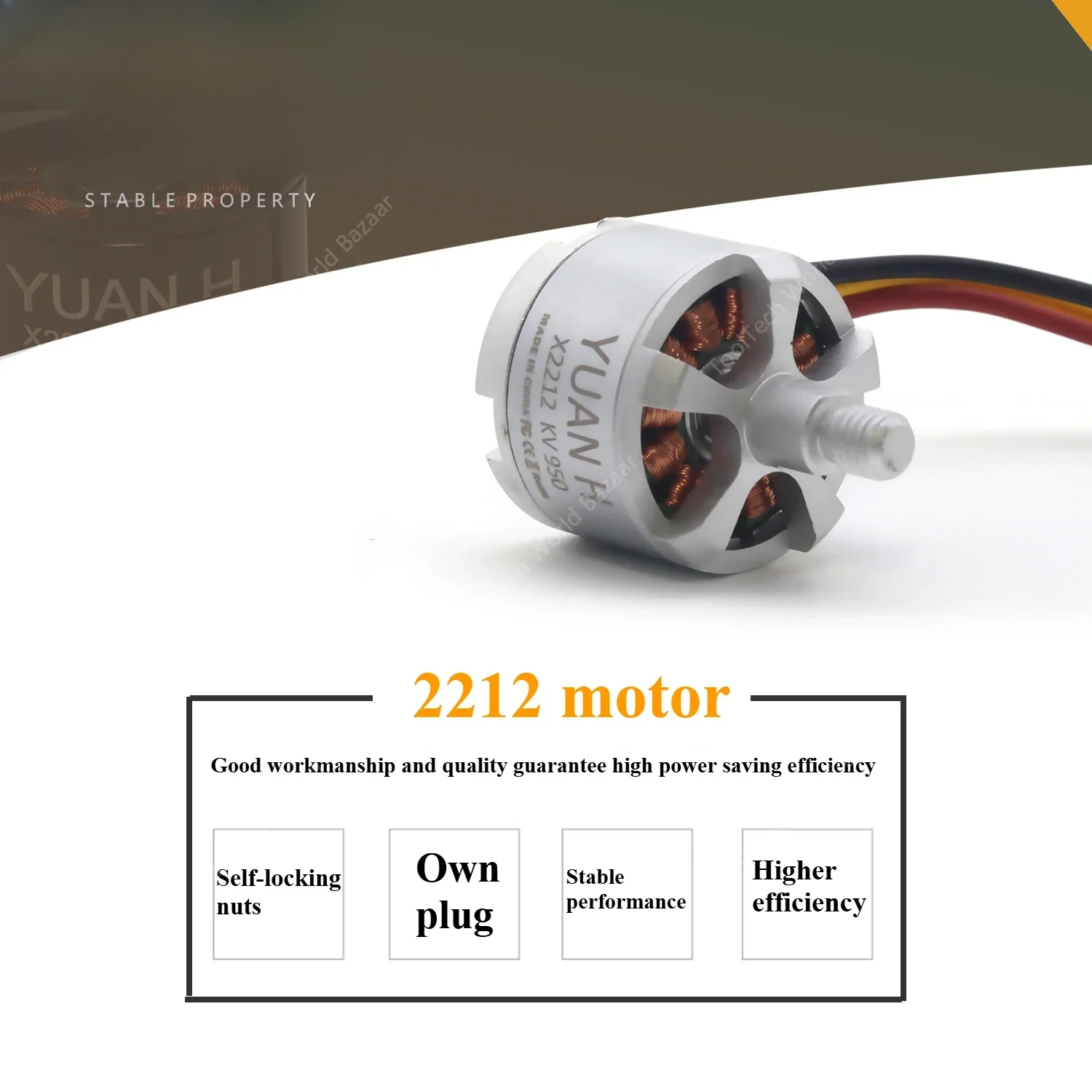 Model aircraft X2212 KV950 F450 F550 four-axis, six-axis, multi-axis multi-rotor, self-locking brushless motor