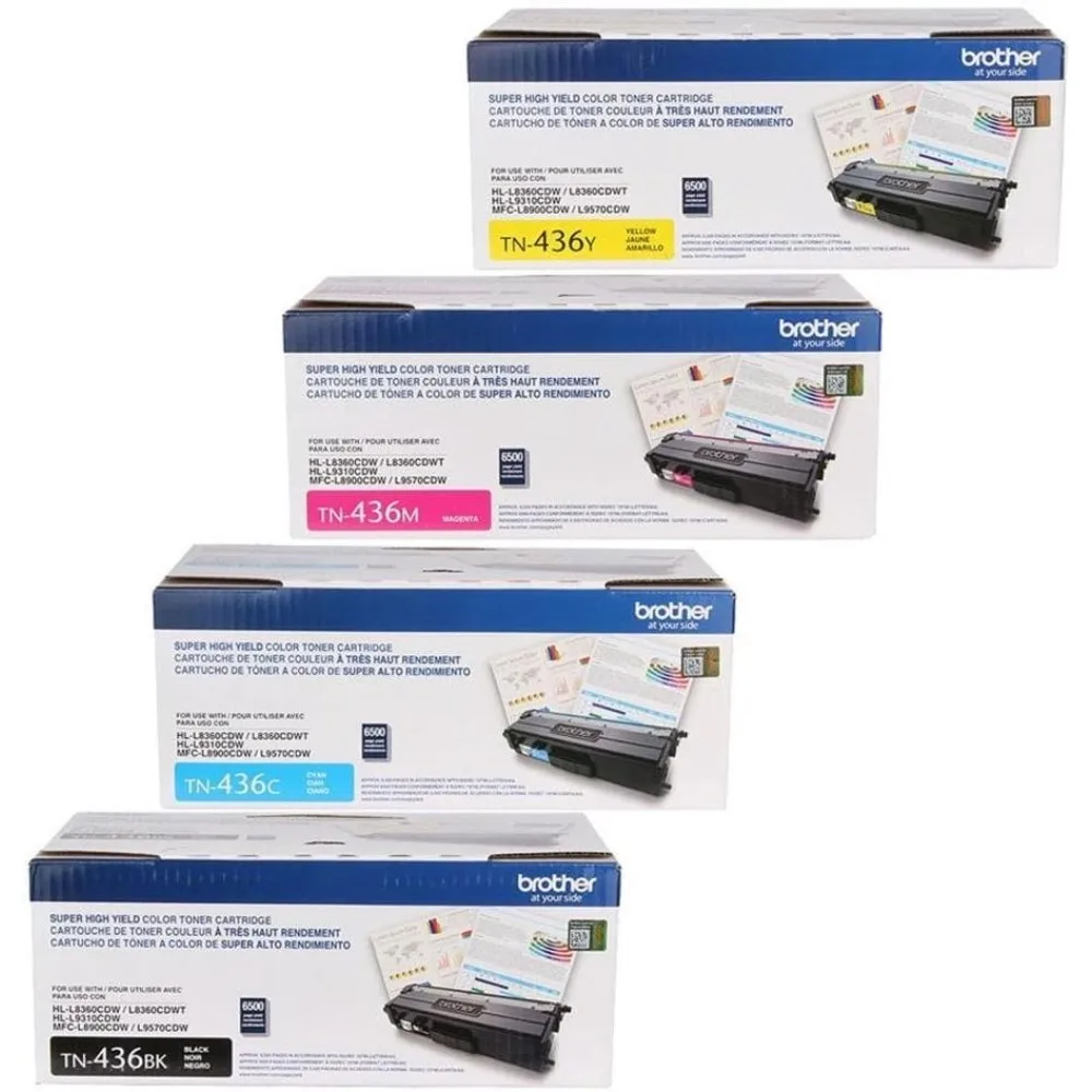 TN-436 Super High Yield Toner Cartridge Set (6,500 Yield)