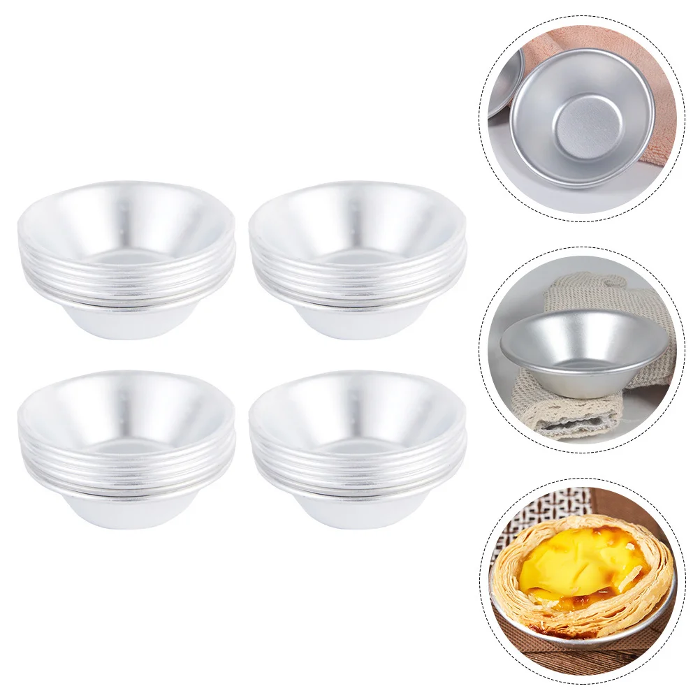 

25Pcs Stainless Steel Baking Tart Mold Multi-Function Convenient Household Cupcake Pudding Jelly Mold Baking Supply