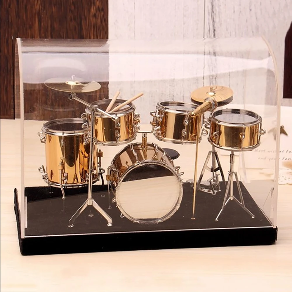 Miniature Jazz Drum Kit Model Mini Musical Instrument for 1/12 Dollhouse ob11 1/6 Action figure Accessories bjd Decoration