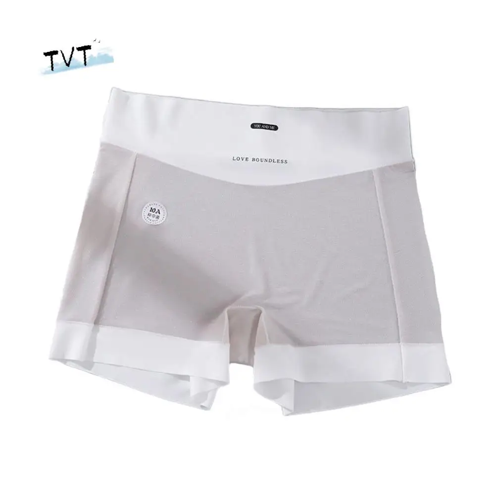 

Thin Ice Silk Panties Cotton Crotch Simple Seamless Safety Short Pants Underpants Underwear Women's Briefs Ladies