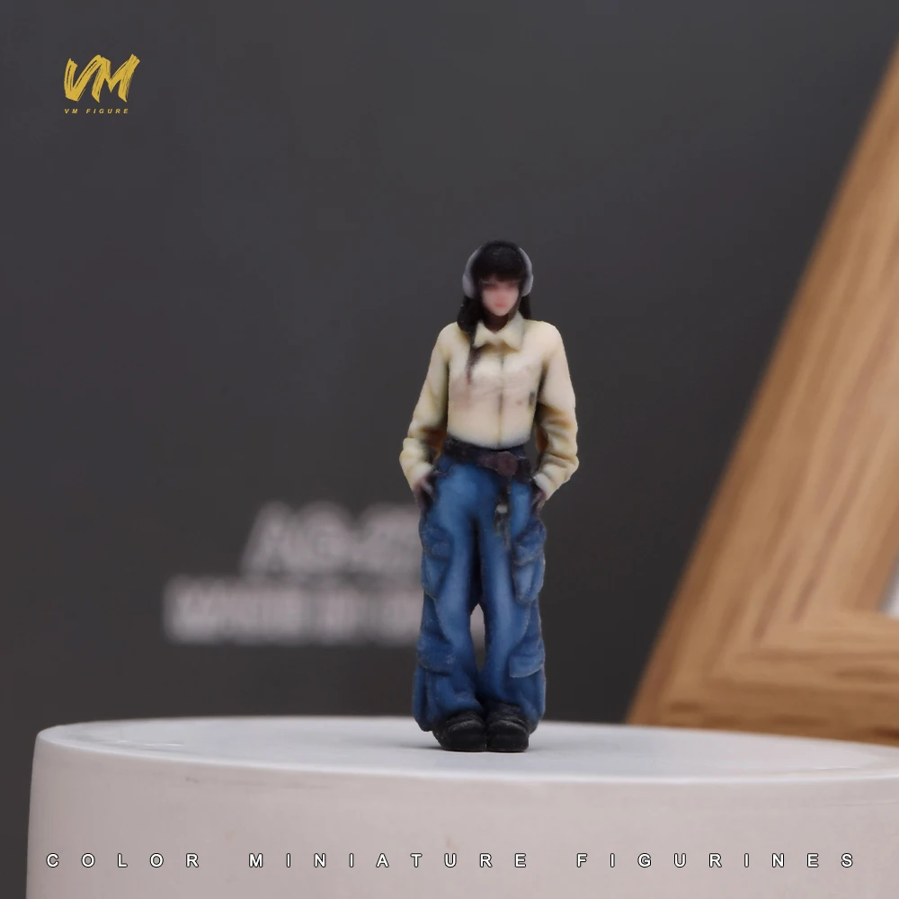 3D Miniatur-Figuren 1/64 Rennfahrerin Professionelle Fotografin Lässiger Mann Mädchen Szenerie-Requisiten Modellansicht Ornamente Fahrzeug-Dekoration – Detail 23