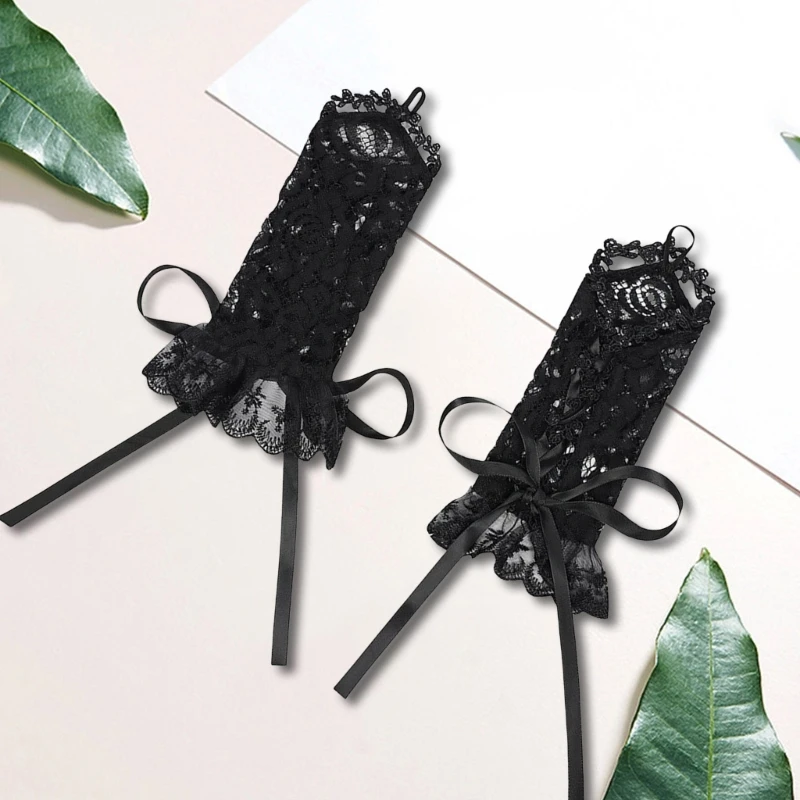 Guantes encaje para vestido noche para mujer, guantes cortos para mujer, guantes graduación