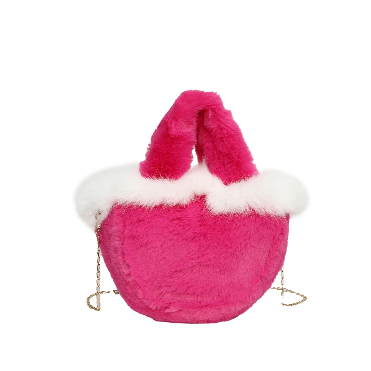 

Дизайнерская женская плюшевая сумка через плечо, милая корейская пушистая сумка на плечо для девочек, трендовая женская дорожная белая сумка с цепочкой