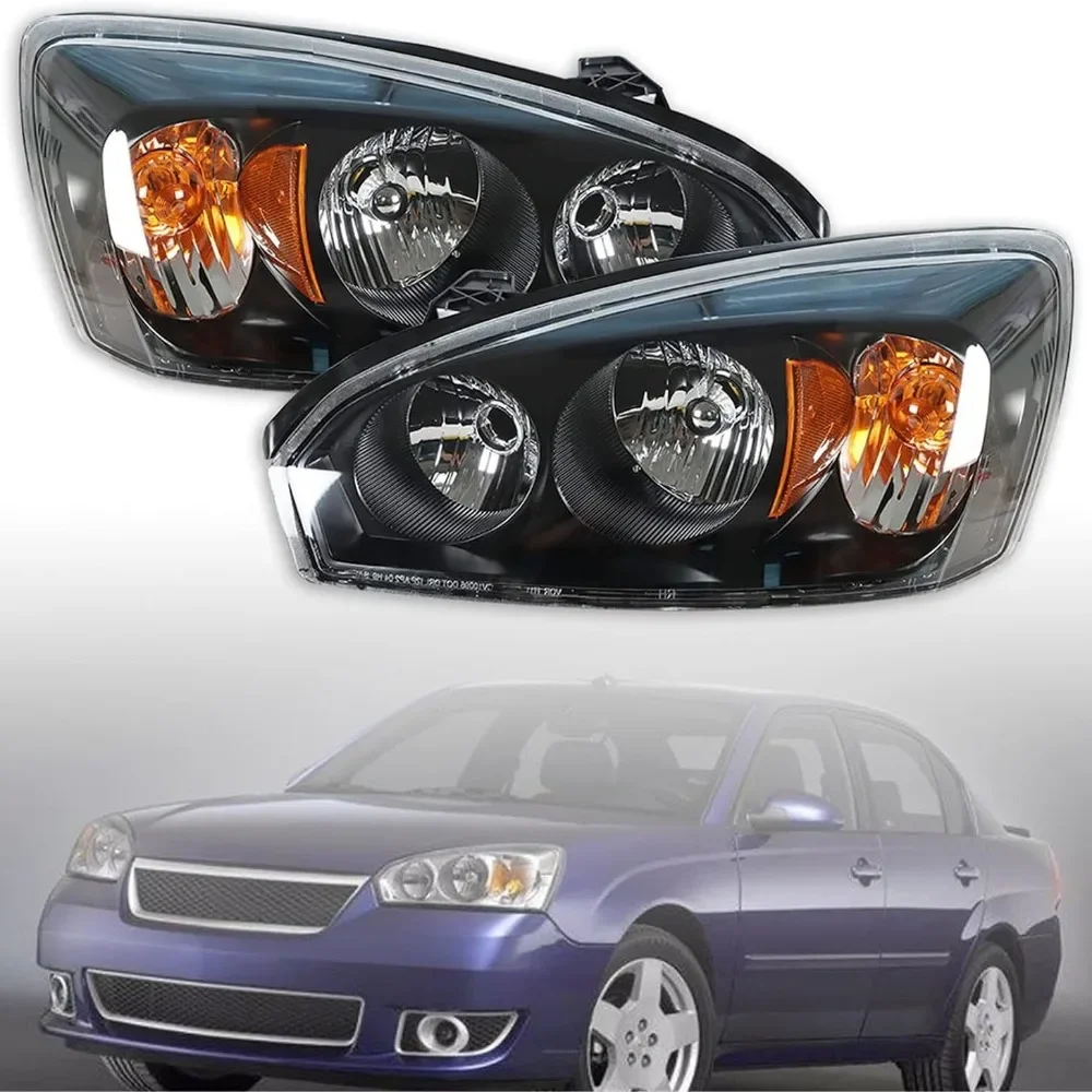 

1 Pair 2 Piece Headlight Head Light for Chevrolet Chevy Malibu 2004 2005 2006 2007 2008