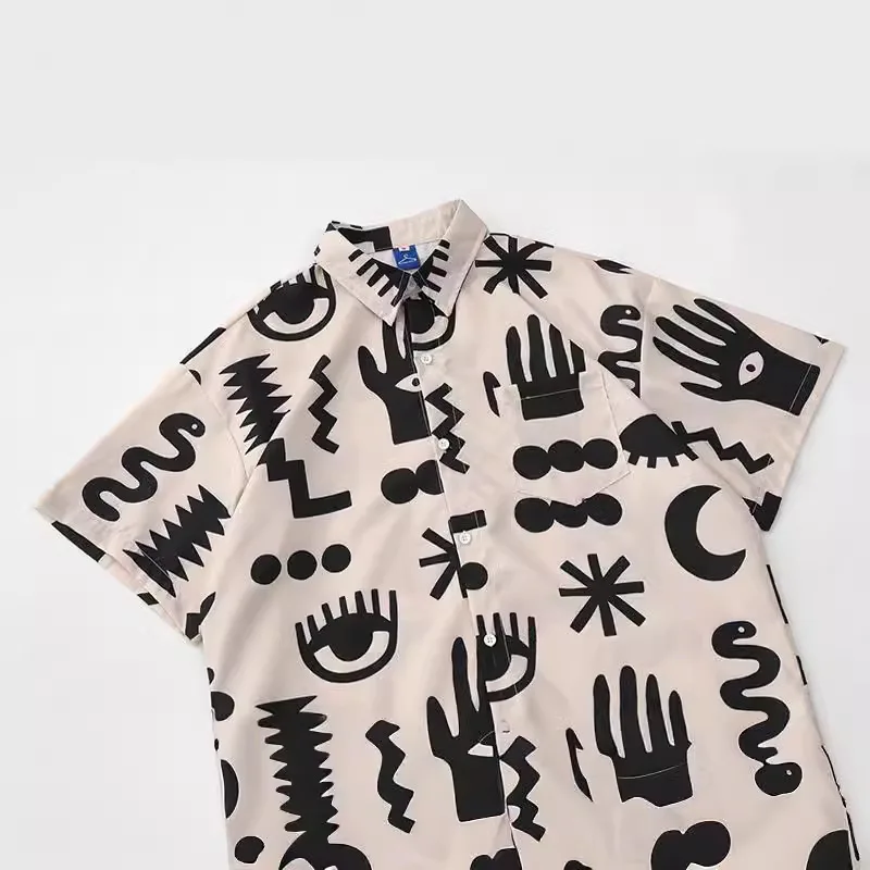 Vintage creative design printed retro shirt for men and women, summer trendy casual short-sleeved shirt