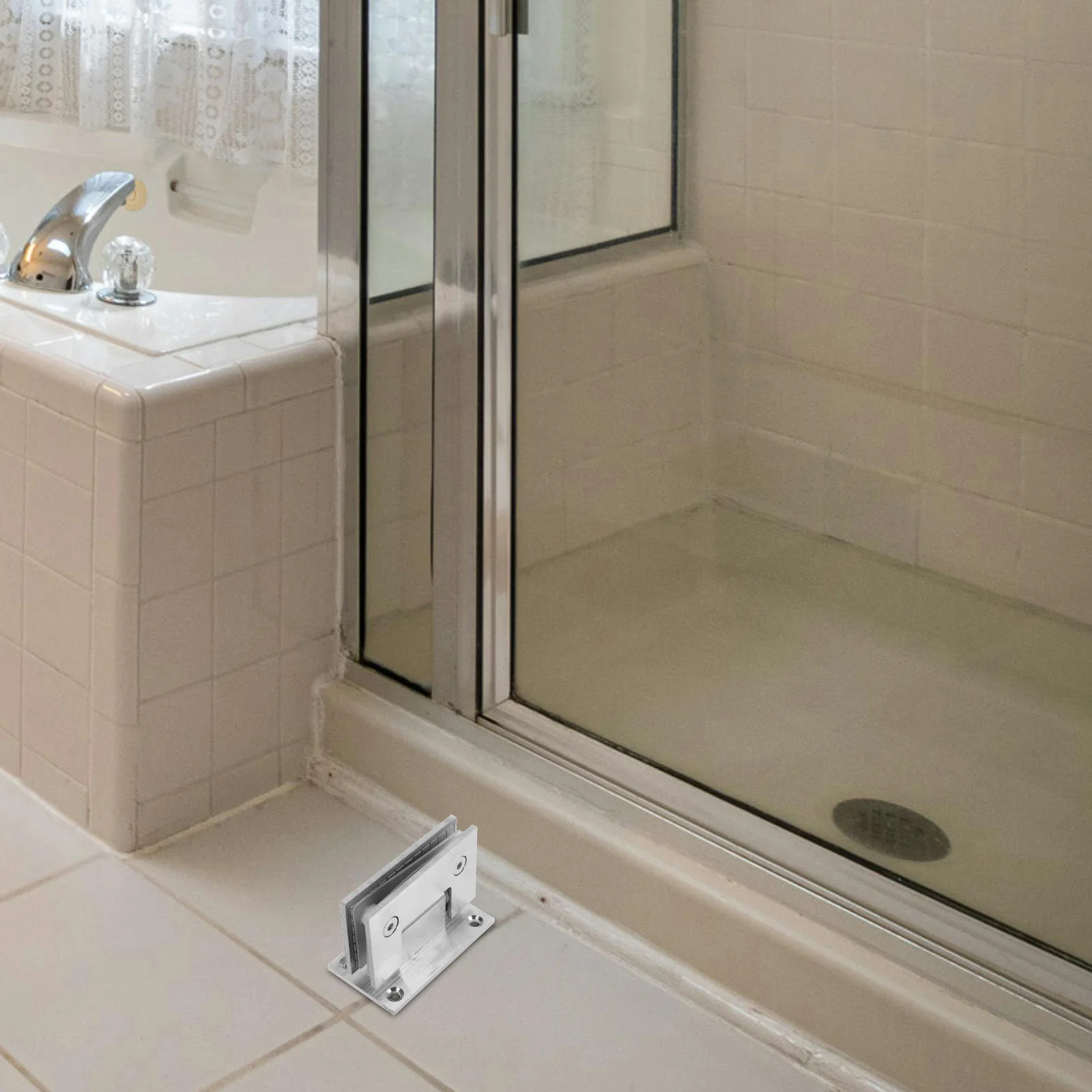 1 مجموعة الحمام 90 درجة الزجاج المشبك الفولاذ المقاوم للصدأ فرملس دش الباب المفصلي مقاومة للتآكل الأجهزة الحديثة ديكور #6