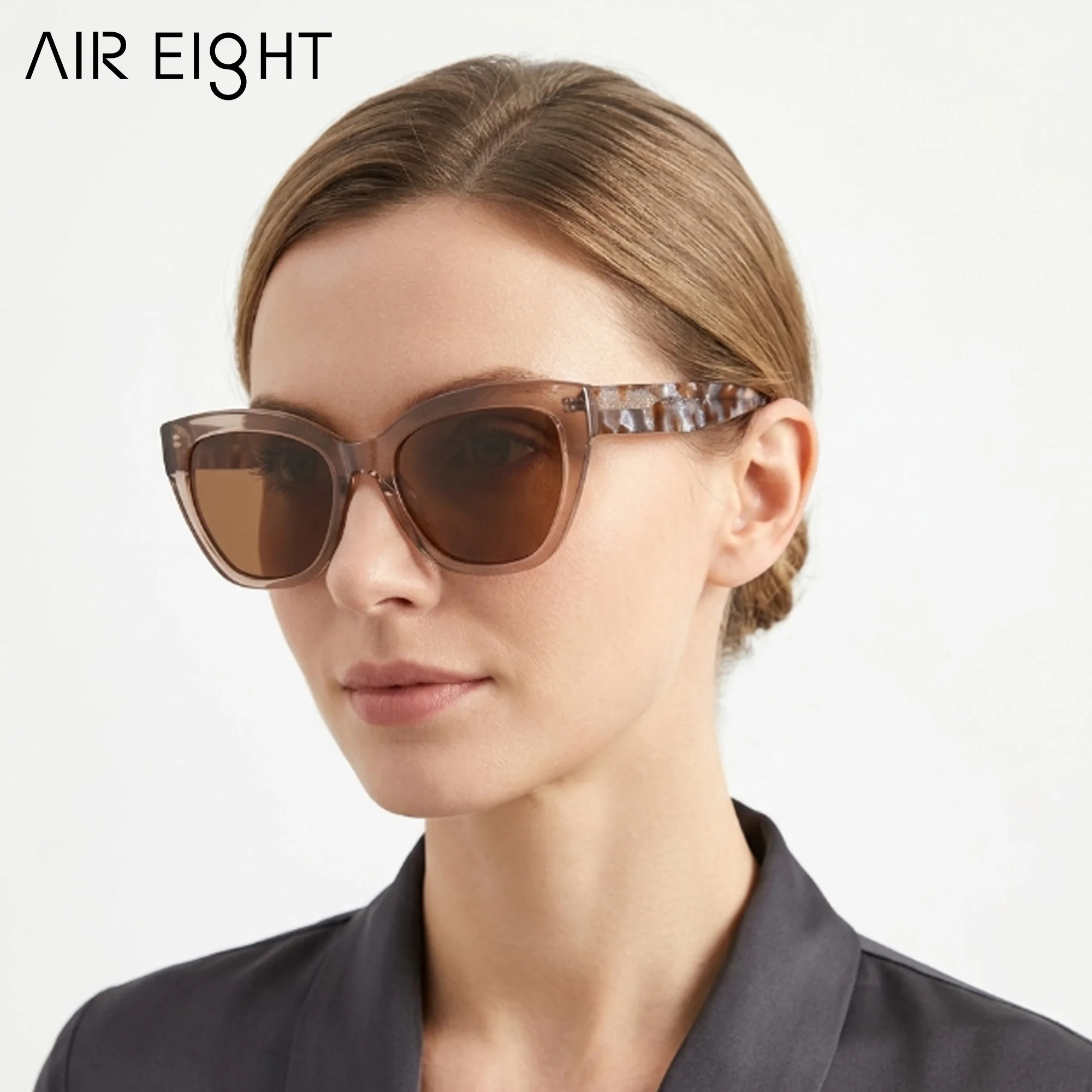 AIR EIGHT 2026 Acetate Thick Frame Butterfly Polarized Sun Glasses for Women UV400 Protection Trendy Leisure Shopping Eyewear