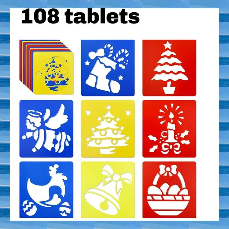 

AT53 108 шт. весенние трафареты для рисования для детей, трафареты для тротуарной мелки, большие для рисования на улице для детей, малышей дошкольного возраста