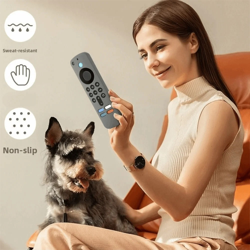 Silicone Protective Case Shockproof with Lanyard Soft Shell Protector Remote Control Sleeve for Amazon 2025 Fire TV Stick 4K/HD