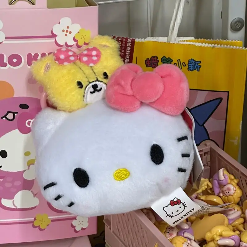 พวงกุญแจตุ๊กตาซานริโอ้ ลายการ์ตูนเปียโน ทิปปี้ เฮลโล คิตตี้ ของเล่นตุ๊กตาขนนุ่ม ดึงสายได้ ใช้ตกแต่งกระเป๋าเป้สะพายหลังเด็กผู้หญิง ของขวัญสำหรับคู่รัก