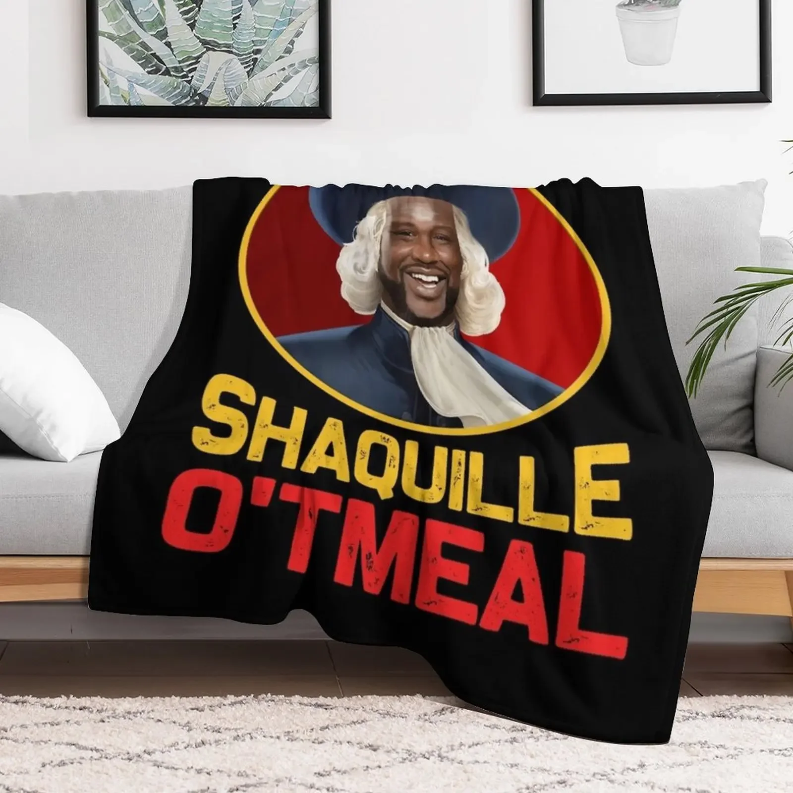 Shaquille Oatmeal T Shirt Funny Shaquille O'tmeal Throw Blanket Decorative Sofa Picnic Blankets