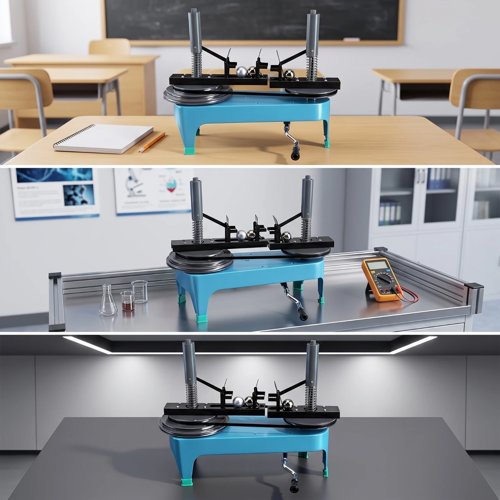 Appareil de démonstration de la force centripète avec manivelle, modèle de bureau, instrument manuel clair pour les enseignants en physique
