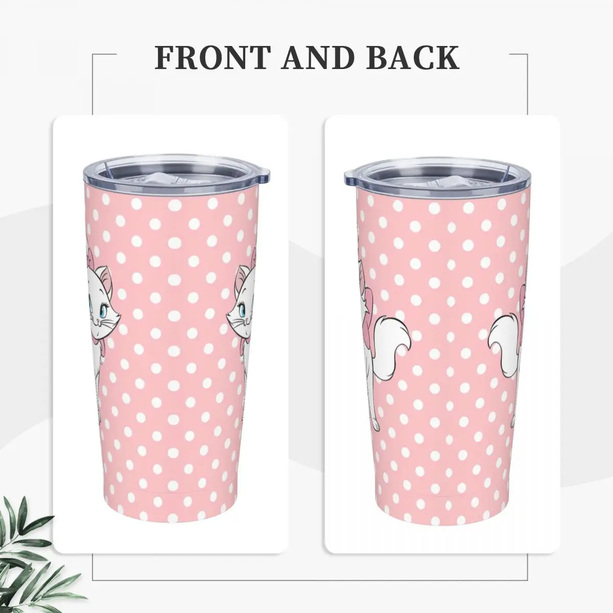 Stainless Steel Tumbler Marie Cat Mugs Cup With Straws Travel Hot Drinks Water Bottle Portable Large Coffee Mug