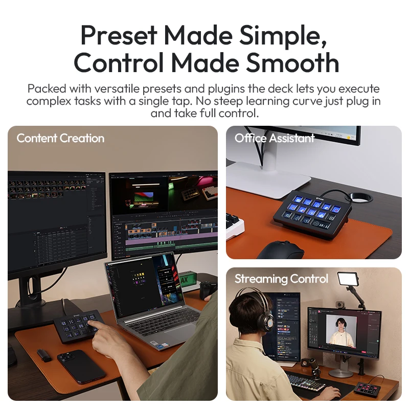 وحدة تحكم البث المباشر Ulanzi 13 مفتاحًا LCD لـ Tiktok Youtube مدونة فيديو إنشاء محتوى صور تحرير الفيديو مكتب الألعاب #3