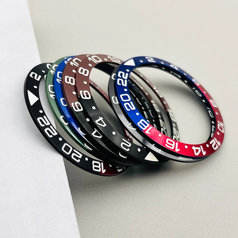 38mm Blue Luminous Sloped Ceramic Bezel Insert Ring Inner Diameter 30.5mm Fit GMT Men Mechanical Watch Replacement Repair Parts