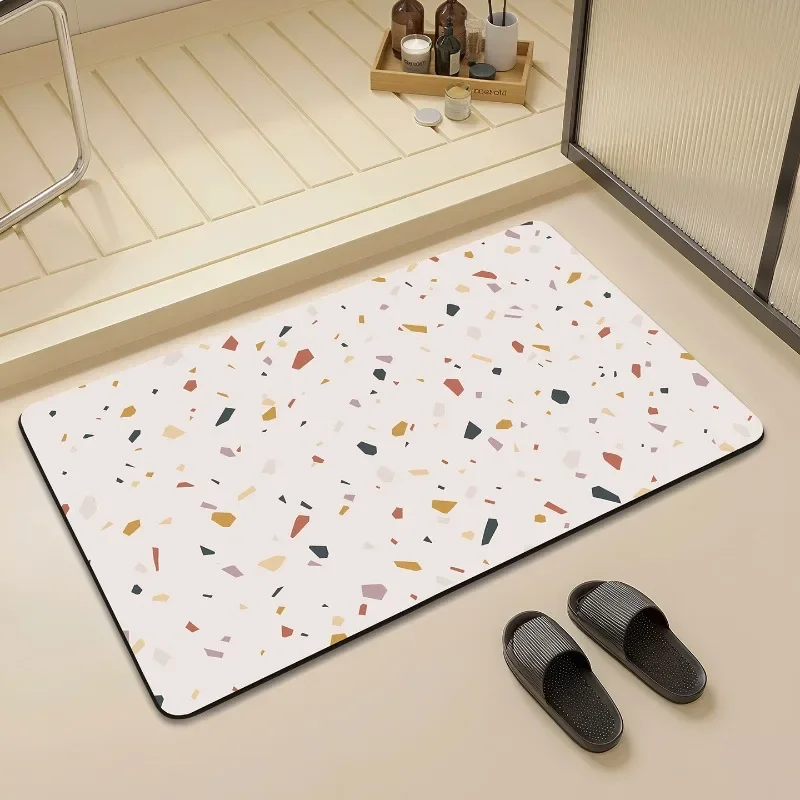 Bathroom floor mat dry and wet separation doorway sink toilet diatom mud large size bathroom absorbent mat can be cut