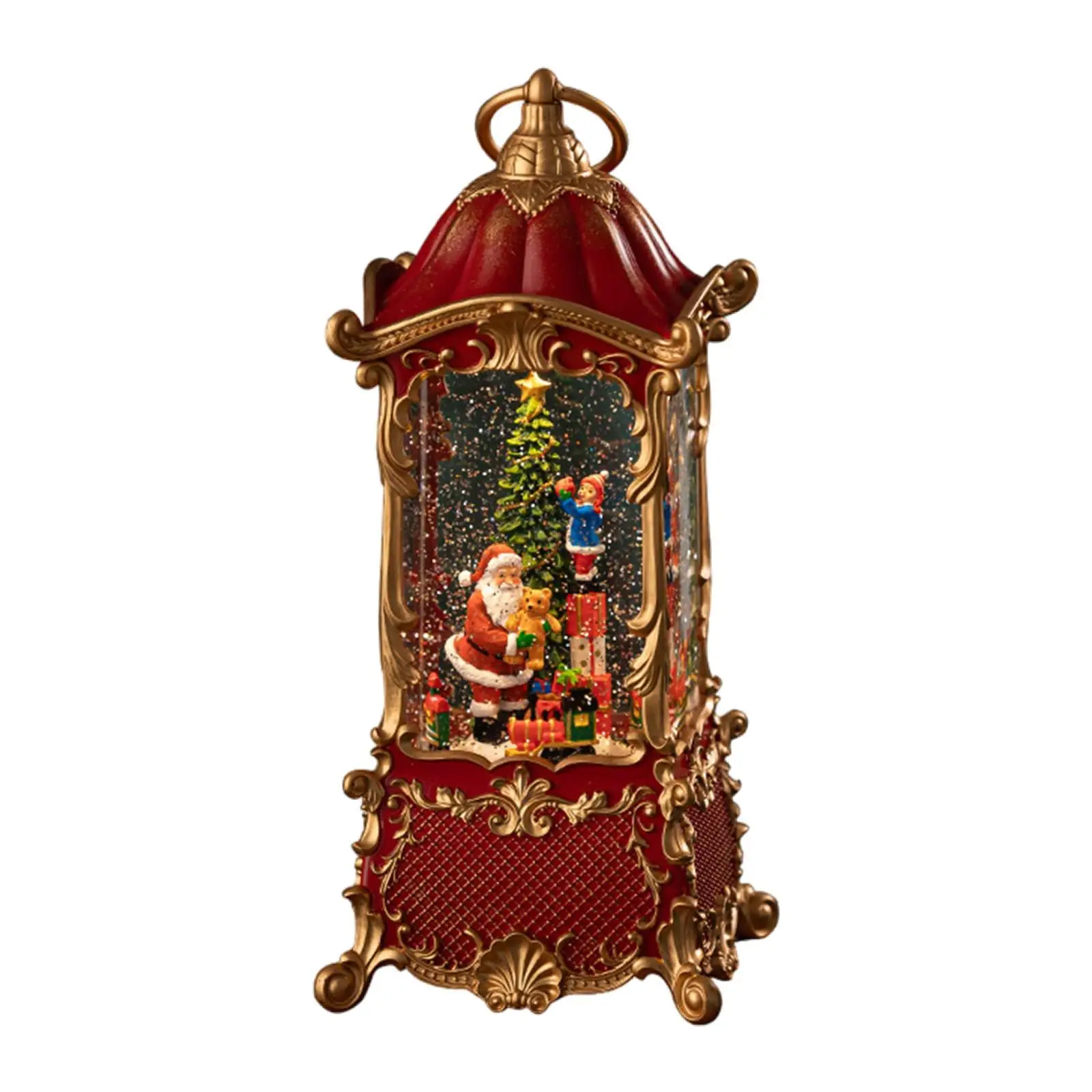 Christmas Snow Globe Musical Box Seasonal Christmas Songs Lantern Lamp Music