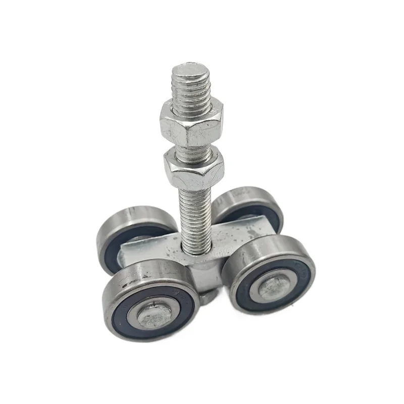 

Усиленный 4-колесный бесшумный роликовый подвесной механизм с резиновыми подшипниками, регулируемый ролик для раздвижных дверей и промышленных ворот