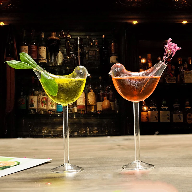 150Ml Transparent Bird-Shaped Cocktail Glasses Lead-Free High Shed Wine Glass Drinking Cup Bird Champagne Cocktail Glass