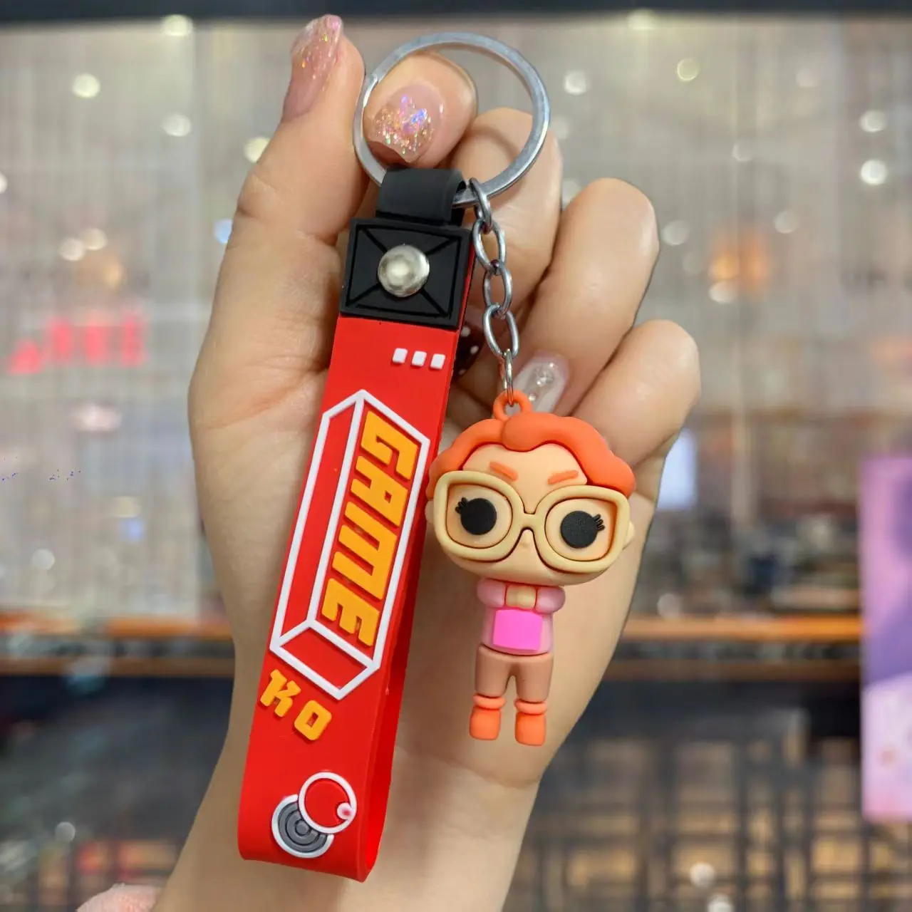 1 قطعة للأشياء الغريبة ‌   سلسلة المفاتيح ديموجورجون داستن بارب ستيف روبن الفينيل الشكل جيب الأشياء نموذج اللعب