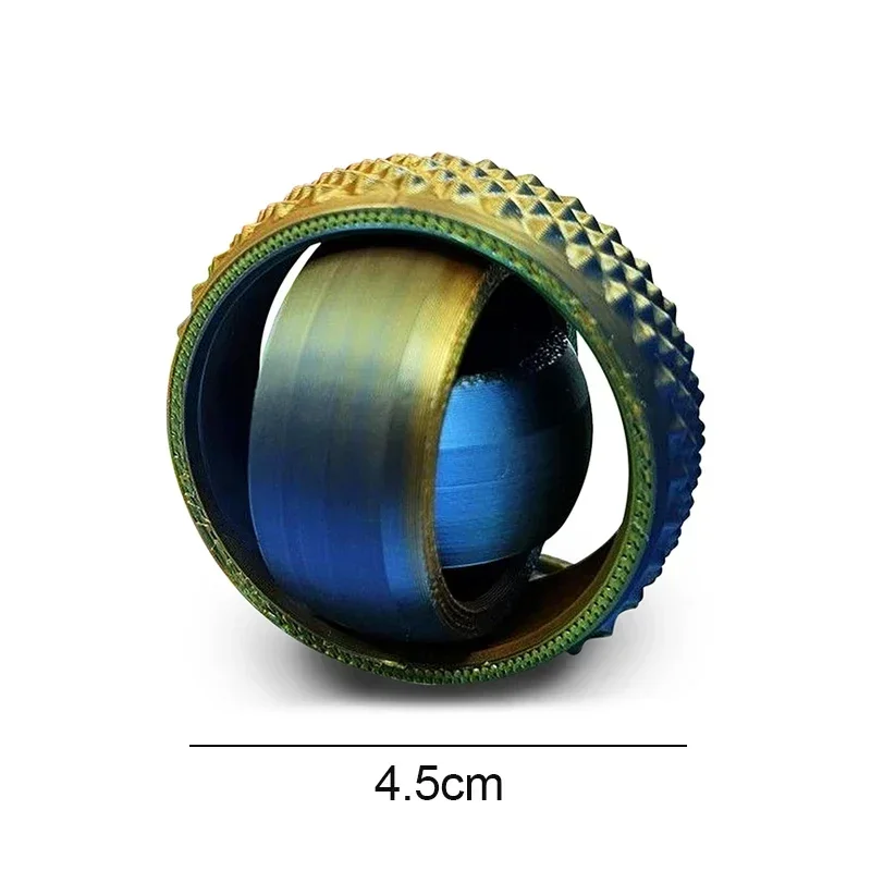 Nuevo juguete de bola giratoria impresa en 3D, giroscopio Universal en forma de O para la yema del dedo, rotación por gravedad, alivio de la ansiedad, juguete fresco de descompresión